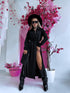 "MASTERPIECE" long shirt dress - BLACK